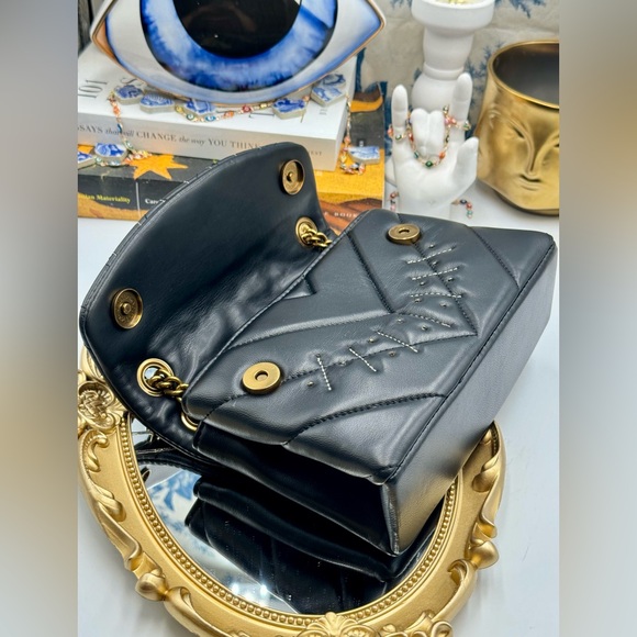 🆕 KURT GEIGER LONDON 🧿NWOT Leather Mini Kensington Rhinestone Eye Crossbody - Picture 11 of 15